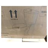 High Toilet 2-piece 0.8/1.28GPF Dual Flush Elongated 21 in. Toilet, in White Map Flush 1000g with Soft-Close Seat