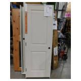 28 in. x 80 in. 2 Panel Right-Handed Primed Composite Hollow Core Single Prehung Interior Door 4-9/16 in. Flat Jamb