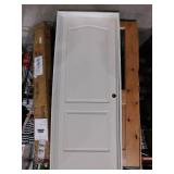 32 in. x 80 in. 2 Panel Left-Handed Primed Composite Hollow Core Single Prehung Interior Door 4-9/16 in. Flat Jamb