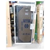 36 in. x 80 in. Adjustable Fit White Steel Sliding Patio Screen Door
