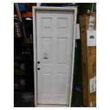 30 in. x 80 in. 6-Panel Right-Hand Inswing Primed White Smooth Fiberglass Prehung Front Exterior Door