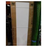 59 in. x 80-1/2 in. Aspen White Gloss Painted Steel Frame Prefinished White Hardboard Interior Sliding Door