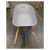 6 cu. ft. Steel Tub Wheelbarrow with Wooden Handles and Pneumatic Tire