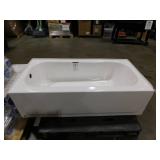 Aloha 60 in. x 30 in. Alcove Soaking Bathtub with Left Drain in White