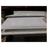 STORE+ 60 in. x 34 in. Single Threshold Center Drain Shower Base with Shower Walls and 12-Piece Accessory Kit in White