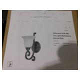 Millennium Lighting 1221-RBZ Oxford One-Light Sconce w/ Turinian Scavo Glass in Rubbed Bronze