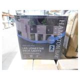 Distressed Black Integrated LED Outdoor Solar Deck Light with American Star lot of 16