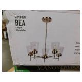 (3) Bea 5-Light Antique Brass Chandelier with Clear Glass