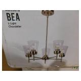 (3) Bea 5-Light Antique Brass Chandelier with Clear Glass