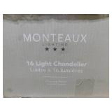 (2) Monteaux Lighting 16 Light Chandelier Chrome Finish DC-C4740