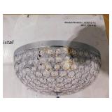 (2) 2-Light Chrome and Crystal Flush Mount