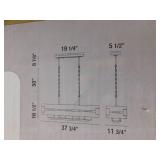 Cesto Collection 7-Light Wood Rectangular Chandelier