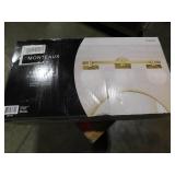 Brooklyn 24 in. 3-Light Gold Bathroom Vanity Light Fixture with White Swirl Glass Shades