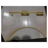 Brooklyn 24 in. 3-Light Gold Bathroom Vanity Light Fixture with White Swirl Glass Shades