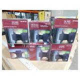 (6) Greeleyville 5.125 in. 1-Light Sand Black Hardwired Integrated LED Outdoor Wall Light Lantern Sconce