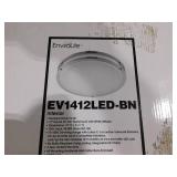 12 in. Brushed Nickel Round Double Ring LED Flush Mount Dimmable Adjustable CCT Ceiling Light ENERGY STAR