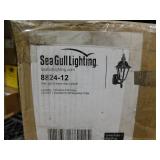 (2) Brentwood 1-Light Outdoor 19.75 in. Black Wall Lantern Sconce