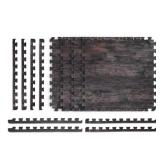 Reversible Dark Walnut/Black Faux Wood 24 in. x 24 in. x 0.47 in. Foam Mats (80 pieces=320 sq ft)
