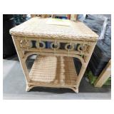 Shop bali & pari Oxford 23.6 in. Natural Brown Square Rattan Wicker End Table