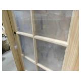 32 in. x 80 in. Left Handed Unfinished Pine Wood Clear Glass 10 Lite True Divided Single Prehung Interior Door