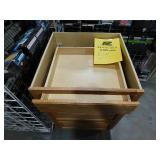 Hampton 24 in. W x 24 in. D x 34.5 in. H Assembled 3-Drawer Base Kitchen Cabinet in Medium Oak