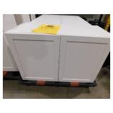 Lot of Three--Designer Series Melvern 36 in. W x 15 in. D x 24 in. H Assembled Shaker Deep Wall Bridge Kitchen Cabinet in White