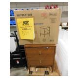 lot of 2-Landis 2-Drawer Ash Walnut and Gold Nightstand (23.2 in. H x 18.6 in. W x 15.7 in. D)