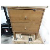 lot of 2-Landis 2-Drawer Ash Walnut and Gold Nightstand (23.2 in. H x 18.6 in. W x 15.7 in. D)