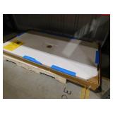 CASTICO 32 in. W x 60 in. L x 1.125 in. H Alcove Solid Composite Stone Shower Pan Base with Center Drain in White Sand
