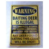 "Baiting Deer is Illegal" Sign
