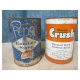 Pepsi and Orange Crush Tins