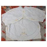 Bundle of Vintage Embroidered Linen Table Runners, Dresser Scarves, Doilys