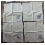Bundle of Vintage Embroidered Linen Table Runners, Dresser Scarves, Doilys