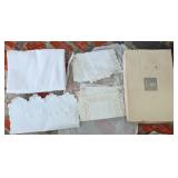 Bundle Of Linen Cutwork, Hand-Made Dresser Scarves, Runners, Doilys, Tablecloths