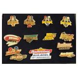 Collection Of Budweiswer Bud Bowl Pins (1st-10th Anniversary)