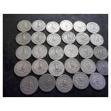 29 Silver Washington Quarters All Unique