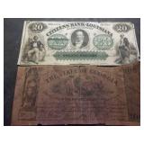 2- Confederate Currency Copies (Louisiana & Georgia)