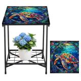 Cinnvoice Outdoor Side Table 2-Tier Mosaic