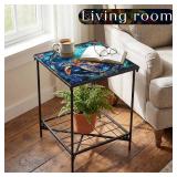 Cinnvoice Outdoor Side Table 2-Tier Mosaic