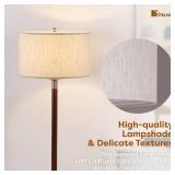 Walnut Brown Modern Floor Lamp, Dimmable