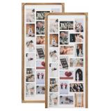 20-Hole Photo Display - Wood Brown -2 Set