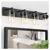 IZORRO 4-Light 30" Matte Black Vanity Light
