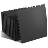 SUPERJARE 0.4" EVA Mats, Interlocking Black