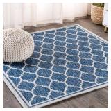 Jonathan Y Trebol Rug, Navy/Gray 6 ft