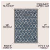 Jonathan Y Trebol Rug, Navy/Gray 6 ft