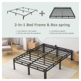 NKZ King Size Metal Bed Frame 16" 2-in-1