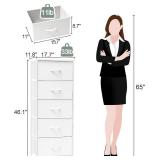 Crestlive Tall Dresser: 5-Drawer White