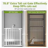 Extra Tall Cat Gate, 28.3-33" Door, Black