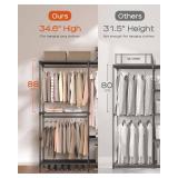 CASAMAYA Clothes Rack, 80.7" Closet, 5 Rods