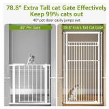 78.8" Extra Tall Cat Gate (White)